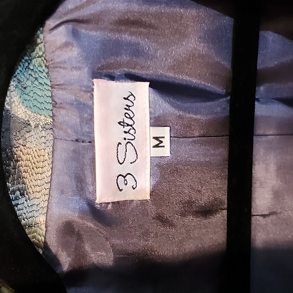 3 Sisters floral print long blazer coat size M - Picture 2 of 7